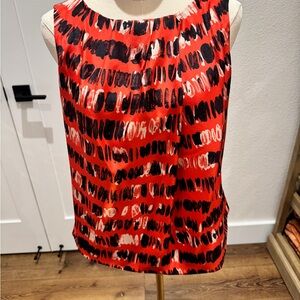 MaxMara Red and Black Patterned Blouse